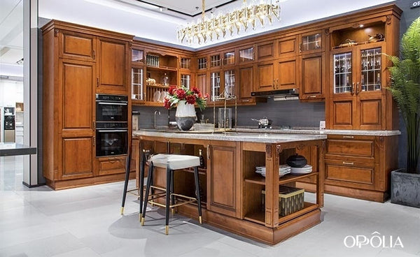 Solid Wood Kitchen Cabinets with Island OBK21-029