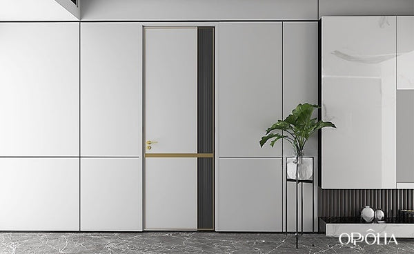 Wooden Interior Door in White and Black OBD21-014