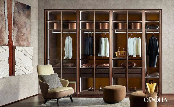 Modern Open Wardrobe with Glass Door OBW21-012