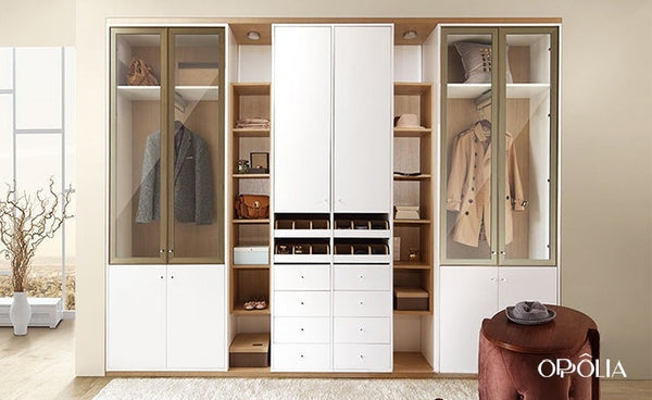 White Wood Wardrobe with Tatami OBW21-006