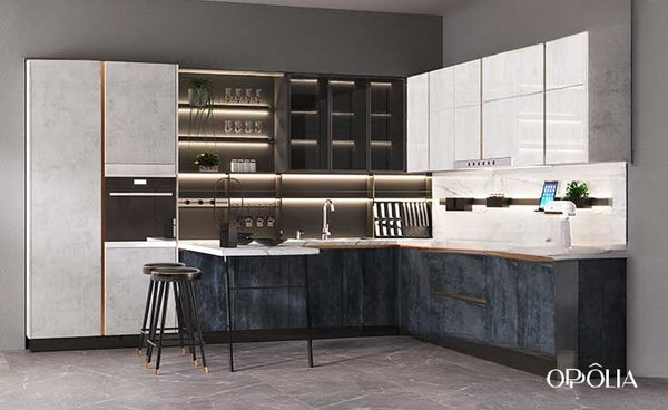 L-shaped Italian Kitchen Cabinets BLCC20021