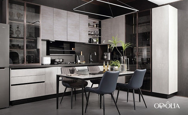 White Glossy UV Lacquer Kitchen Cabinets BLCC21224