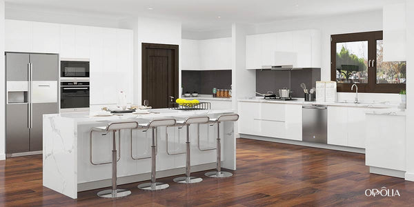 Kitchen Cabinet Modern Style in High Gloss White OBK21-030