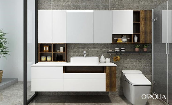 Wall Mounted White Bathroom Vanity PLWY20096