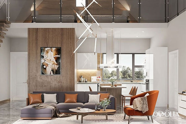 White and Wood Duplex Apartment Furniture OBK22-005