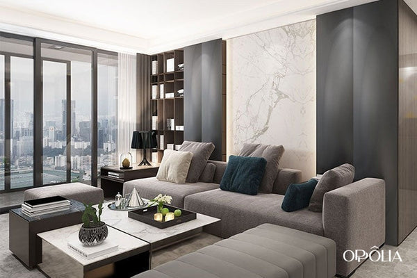 Grey Melamine Wooden Villa Furniture OBK22-006