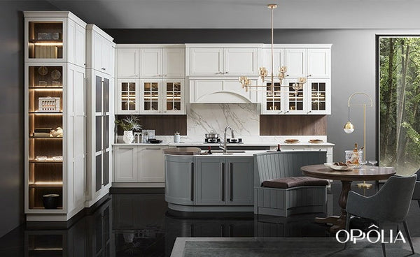 Shaker Kitchen Cabinets Idea in Grey OBK22-009
