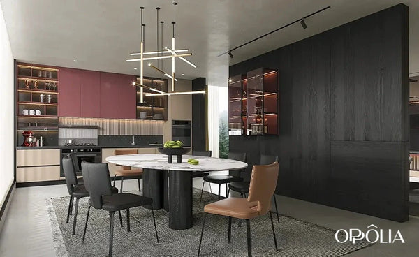 Hull Series Red Modern Minimalist Stylish Kitchen Cabinets - OBK24L03