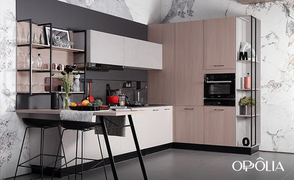 Textured Melamine Finish Kitchen Cabinets BLCC21210