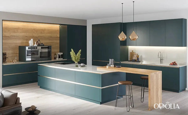 Blue Green Kitchen Cabinets Modern Style OBK23-L10