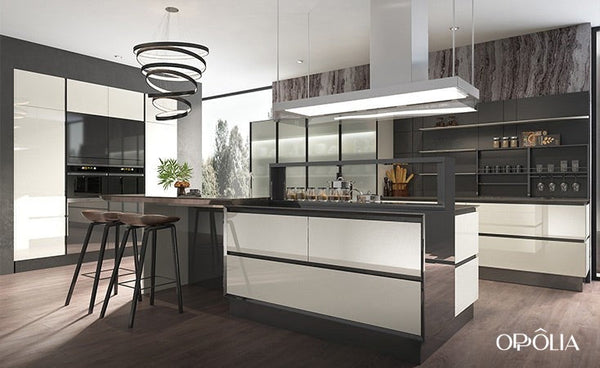 High Gloss Frameless Kitchen Cabinets OBK22-Moma