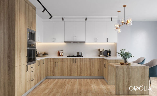 Light Wood Flat Pack Kitchen Units