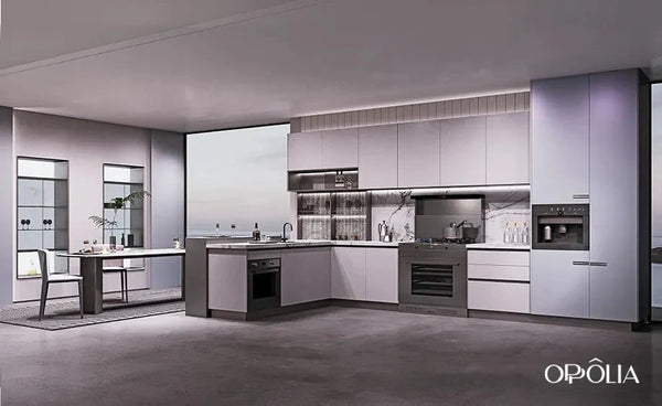 Lumi Series Purple Elegant Handleless Kitchen Cabinet - OBK24L07