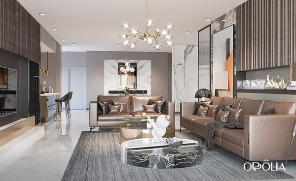 Minimalist Glossy Painting Built-ins for High-End Villa OB22-Villa07