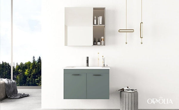 Modern Blue Gray Wall Hung Vanity Unit BLWY21002