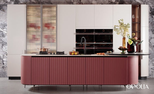 Cilan Series Modern Curved Kitchen Cabinetry with Island BLCC22300