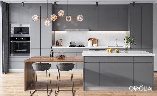 Modern Custom RTA Cabinets in Matte Gray