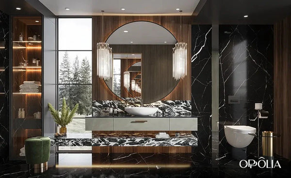 Modern Floating Vanity in Textured Melamine Finish OBV23-M01