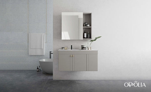 Modern Grey Floating Bathroom Vanity BLWY21003