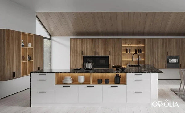 Modern Walnut RTA Kitchen Cabinets