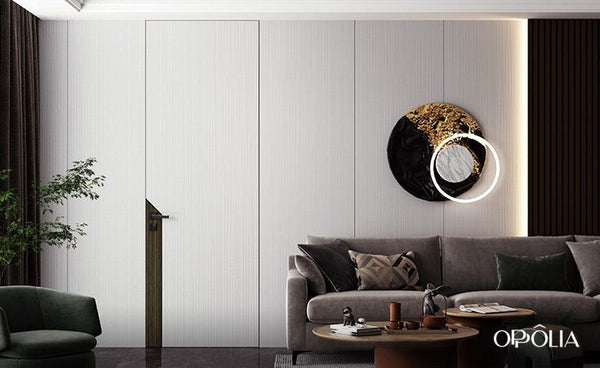 Modern White Flush-to-wall Interior Door YDG156D