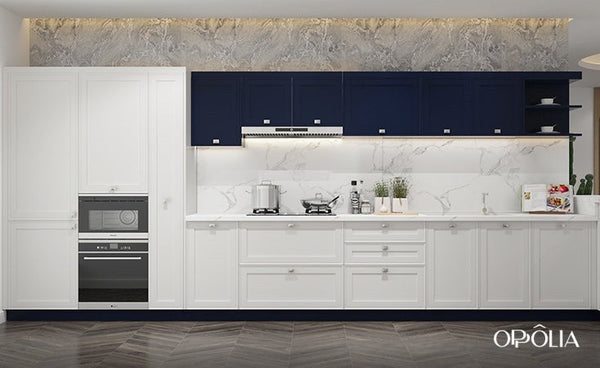 Navy and White Shaker Kitchen Cabinets OBK22-L10