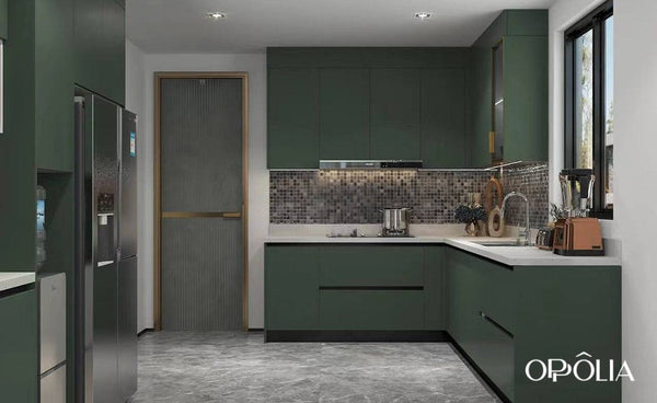 Painted Green J Pull Wet Kitchen OBK23-L01