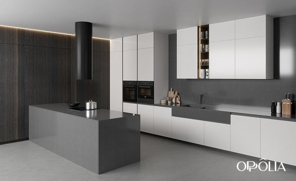 Painted White Kitchen with Grey Island OBK22-L23