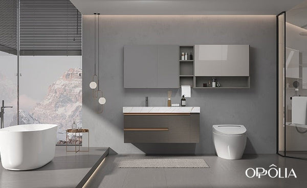 Scale Pattern Brown Bathroom Vanity BLWY23002