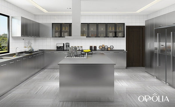 Stainless Steel Kitchen Cabinets with Center Island OBK22-S01