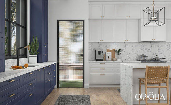 Two Tone Blue and White Kitchen Cabinets OBK23-L04