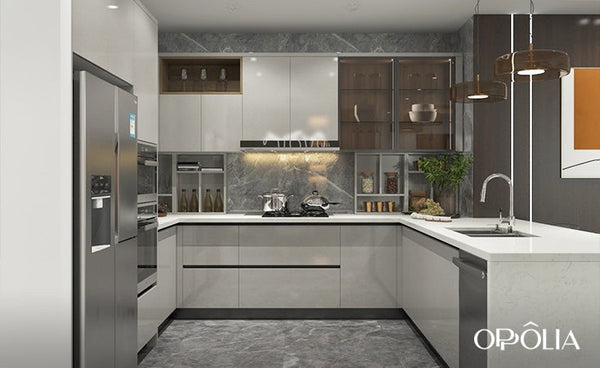 U Shaped Kitchen with Peninsula OBK22-L12