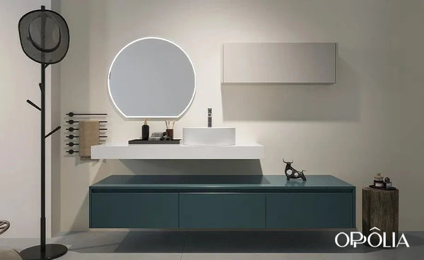 Wall Hung Vanity in Teal Blue Modern Style OBV23-L01