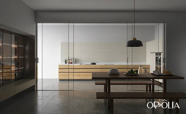 Beige and Wood Warm Minimalist Kitchen Cabinets OBK23-L09